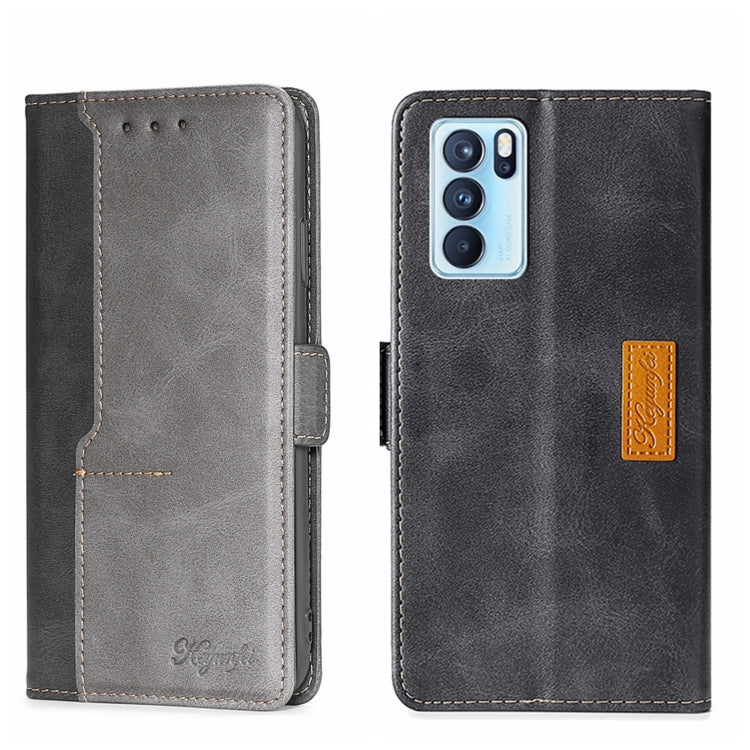 Contrast Color Side Buckle Leather Phone Case, For OPPO K9S/Realme Q3s, For OPPO Reno5 A, For OPPO Reno6 5G, For OPPO Reno6 4G, For OPPO Reno6 Pro 5G