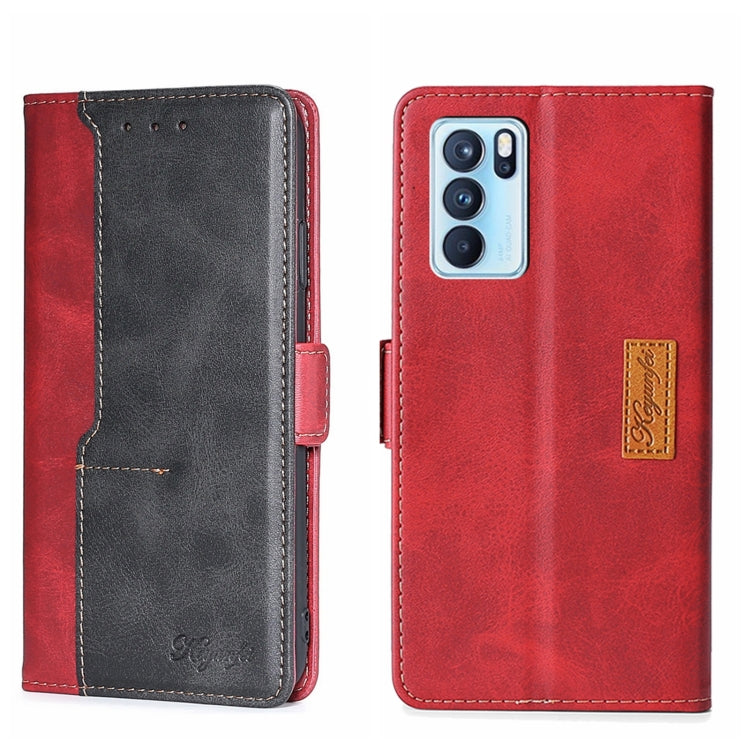 Contrast Color Side Buckle Leather Phone Case, For OPPO K9S/Realme Q3s, For OPPO Reno5 A, For OPPO Reno6 5G, For OPPO Reno6 4G, For OPPO Reno6 Pro 5G