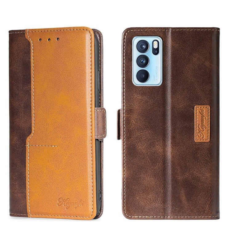 Contrast Color Side Buckle Leather Phone Case, For OPPO K9S/Realme Q3s, For OPPO Reno5 A, For OPPO Reno6 5G, For OPPO Reno6 4G, For OPPO Reno6 Pro 5G