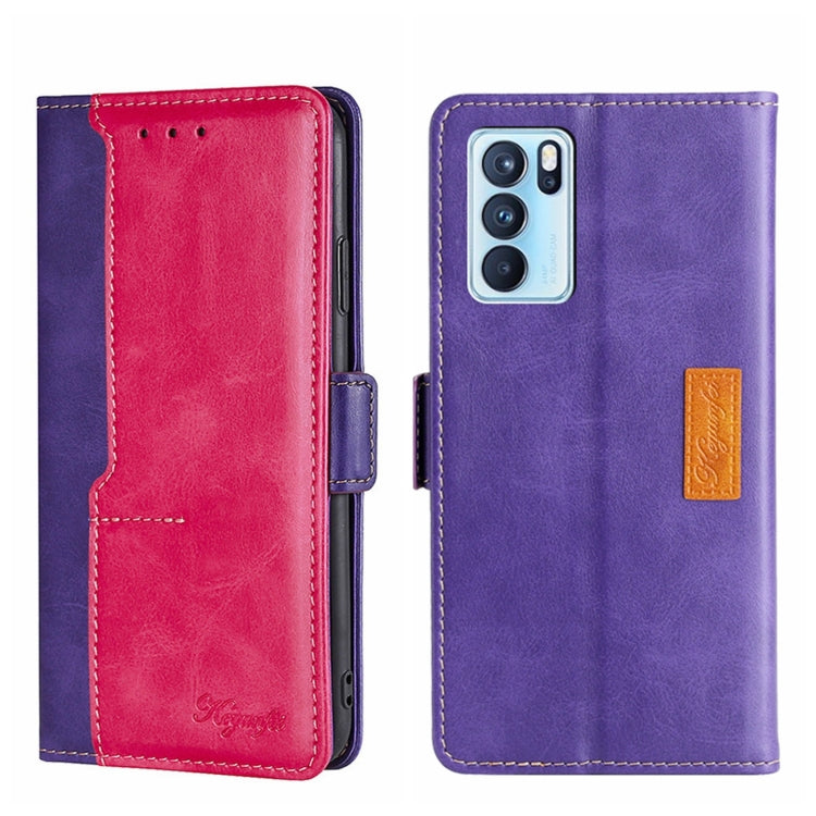 Contrast Color Side Buckle Leather Phone Case, For OPPO K9S/Realme Q3s, For OPPO Reno5 A, For OPPO Reno6 5G, For OPPO Reno6 4G, For OPPO Reno6 Pro 5G