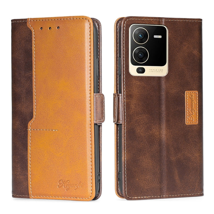 Contrast Color Side Buckle Leather Phone Case, For vivo S15 5G, For vivo S15 Pro 5G, For vivo S15E 5G/T1 Snapdragon 778G, For vivo V21 4G/V21 5G, For vivo X60 Pro Global/X60 Curved Screen