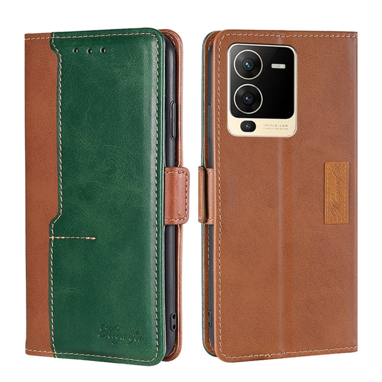 Contrast Color Side Buckle Leather Phone Case, For vivo S15 5G, For vivo S15 Pro 5G, For vivo S15E 5G/T1 Snapdragon 778G, For vivo V21 4G/V21 5G, For vivo X60 Pro Global/X60 Curved Screen