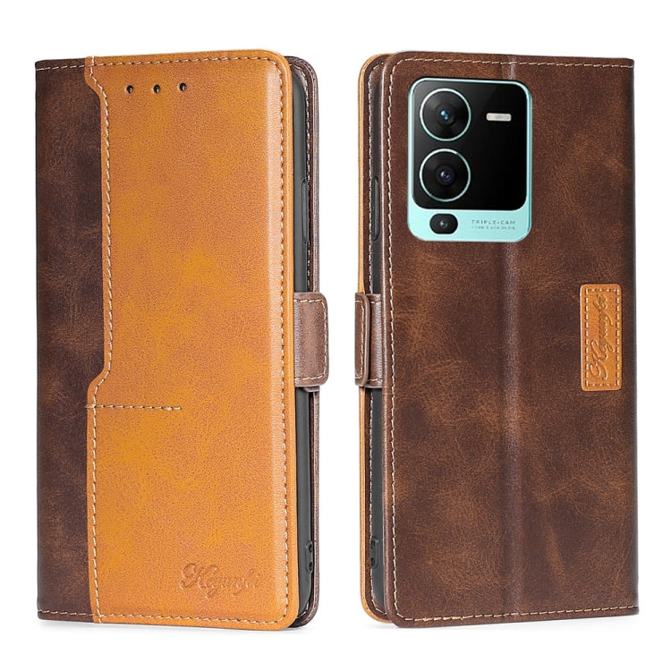 Contrast Color Side Buckle Leather Phone Case, For vivo S15 5G, For vivo S15 Pro 5G, For vivo S15E 5G/T1 Snapdragon 778G, For vivo V21 4G/V21 5G, For vivo X60 Pro Global/X60 Curved Screen