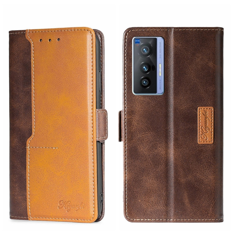 Contrast Color Side Buckle Leather Phone Case, For vivo X70, For vivo X70 Pro, For vivo X70 Pro+, For vivo Y15S Global, For vivo Y21/Y21S/Y33S