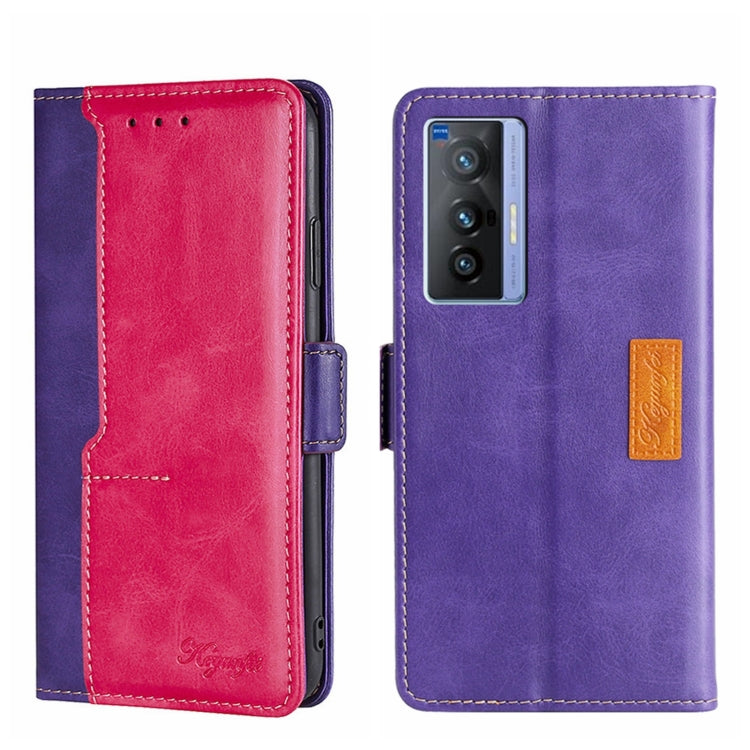 Contrast Color Side Buckle Leather Phone Case, For vivo X70, For vivo X70 Pro, For vivo X70 Pro+, For vivo Y15S Global, For vivo Y21/Y21S/Y33S