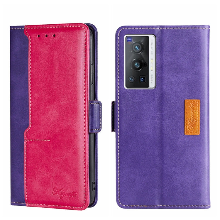 Contrast Color Side Buckle Leather Phone Case, For vivo X70, For vivo X70 Pro, For vivo X70 Pro+, For vivo Y15S Global, For vivo Y21/Y21S/Y33S