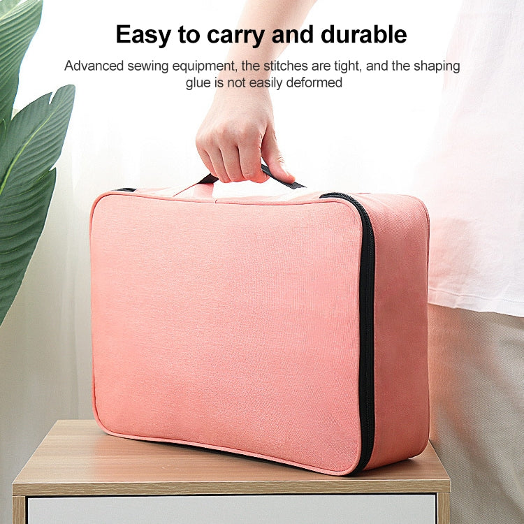 Large Capacity Multi-layers Foldable Fabric Document Storage Bag, Two Layers-Unlocked, Two Layers-Locked, Three Layers-Unlocked, Three Layers-Locked