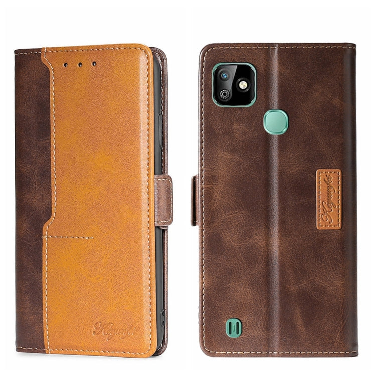 Contrast Color Side Buckle Leather Phone Case, For Itel Vision 1, For Infinix Smart HD 2021 X612, For Itel Vision 1 Pro, For Tecno Camon 15/Camon 15 Air/Spark 5/Spark 5 Pro, For Tecno Phantom X