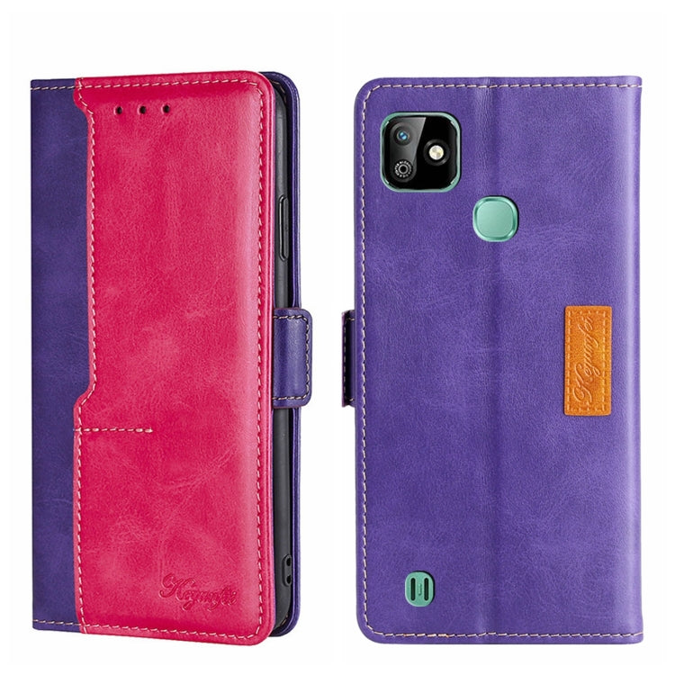 Contrast Color Side Buckle Leather Phone Case, For Itel Vision 1, For Infinix Smart HD 2021 X612, For Itel Vision 1 Pro, For Tecno Camon 15/Camon 15 Air/Spark 5/Spark 5 Pro, For Tecno Phantom X