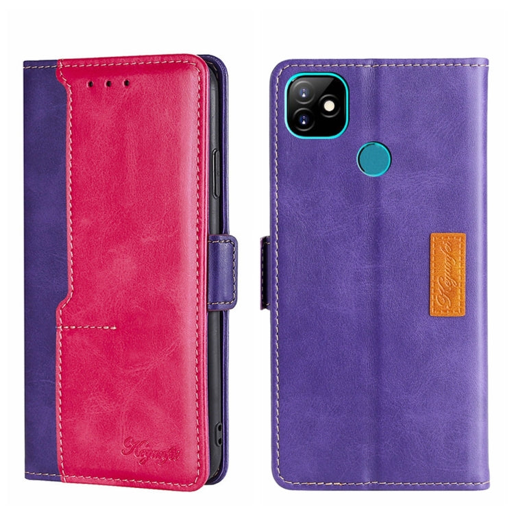 Contrast Color Side Buckle Leather Phone Case, For Itel Vision 1, For Infinix Smart HD 2021 X612, For Itel Vision 1 Pro, For Tecno Camon 15/Camon 15 Air/Spark 5/Spark 5 Pro, For Tecno Phantom X