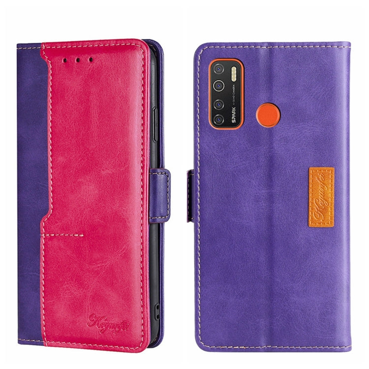 Contrast Color Side Buckle Leather Phone Case, For Itel Vision 1, For Infinix Smart HD 2021 X612, For Itel Vision 1 Pro, For Tecno Camon 15/Camon 15 Air/Spark 5/Spark 5 Pro, For Tecno Phantom X