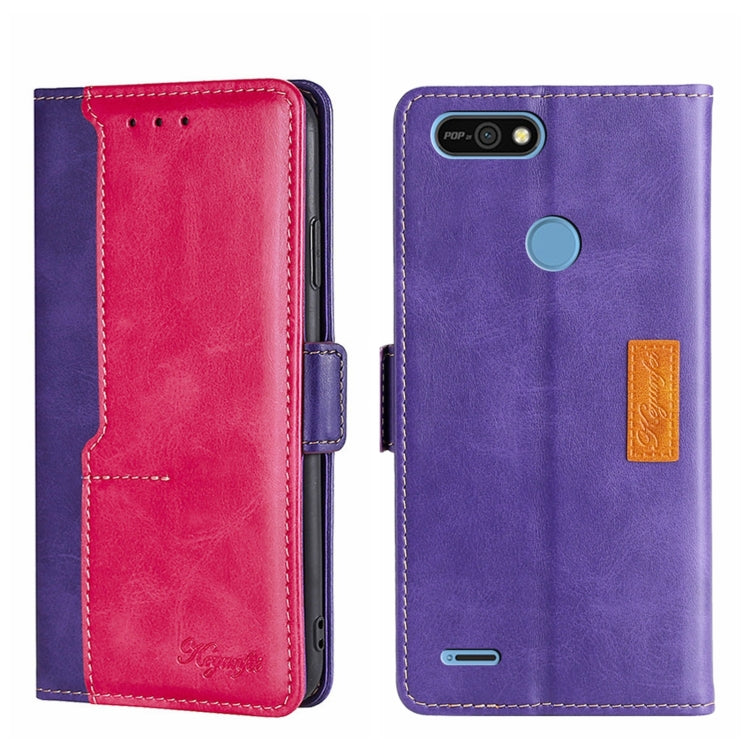 Contrast Color Side Buckle Leather Phone Case, For Tecno Pop 4, For Tecno Pop 2/Pop 2 F/Pop 2 Pro/Pop 2 Power/Itel P13, For Tecno Spark 6 GO, For Tecno Spark 7, For Doogee N40 Pro