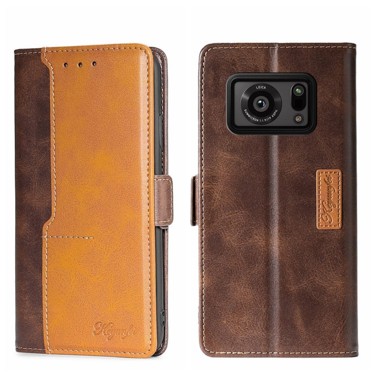 Contrast Color Side Buckle Leather Phone Case, For Sharp Aquos R6, For UMIDIGI A11 Pro Max