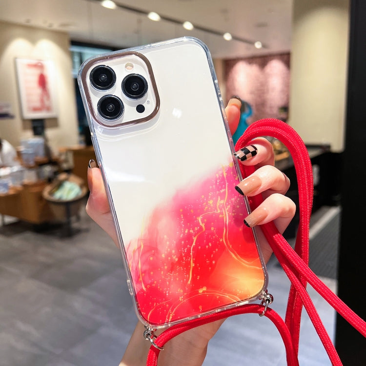 Gold Halo Marble Pattern Lanyard Phone Case, For iPhone 13 Pro Max, For iPhone 12, For iPhone 12 Pro, For iPhone 12 Pro Max, For iPhone 11, For iPhone 11 Pro Max