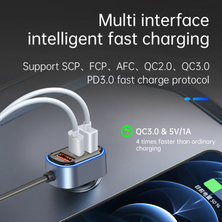 SC05 65.5W 6 in 1 PD / QC3.0 Fast Charge Extended Car Charger, SC05