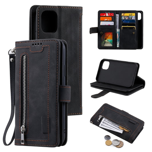 9 Card Slots Zipper Bag Leather Case, For iPhone 14 Pro Max, For iPhone 14 Pro, For iPhone 14, For iPhone 14 Plus