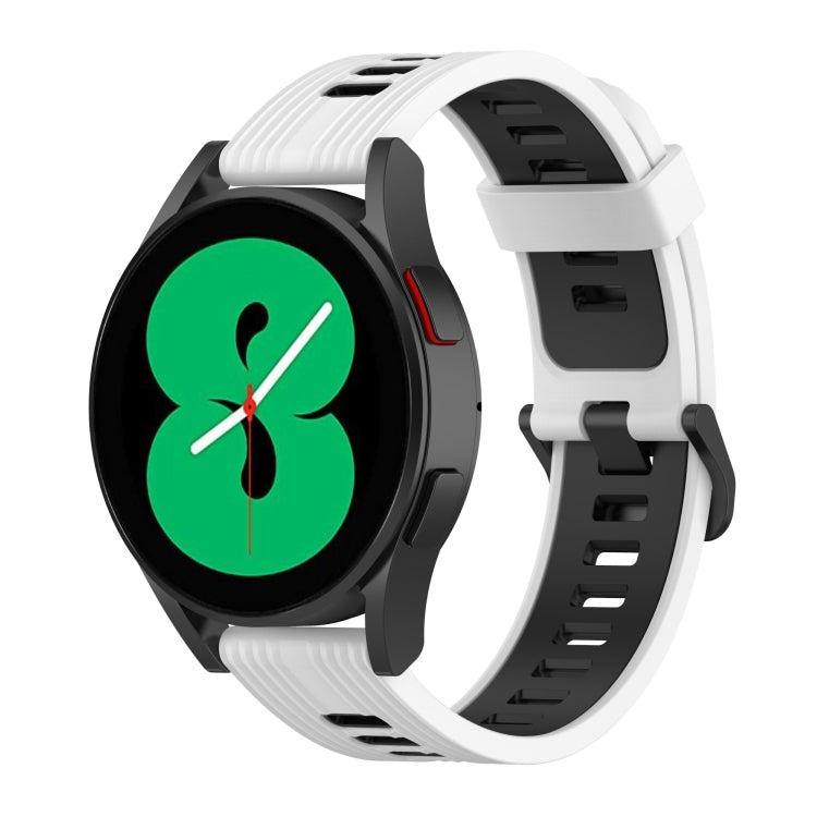 20mm Two-color Stripe Silicone Watch Band, For Samsung Galaxy Watch 5 40mm, For Samsung Galaxy Watch 5 44mm