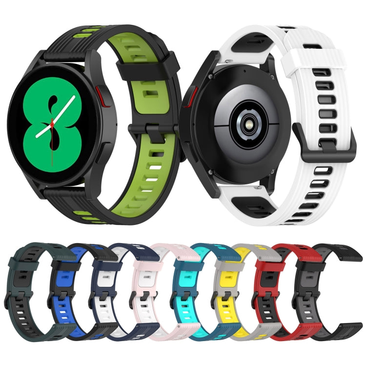 20mm Two-color Stripe Silicone Watch Band, For Samsung Galaxy Watch 5 40mm, For Samsung Galaxy Watch 5 44mm