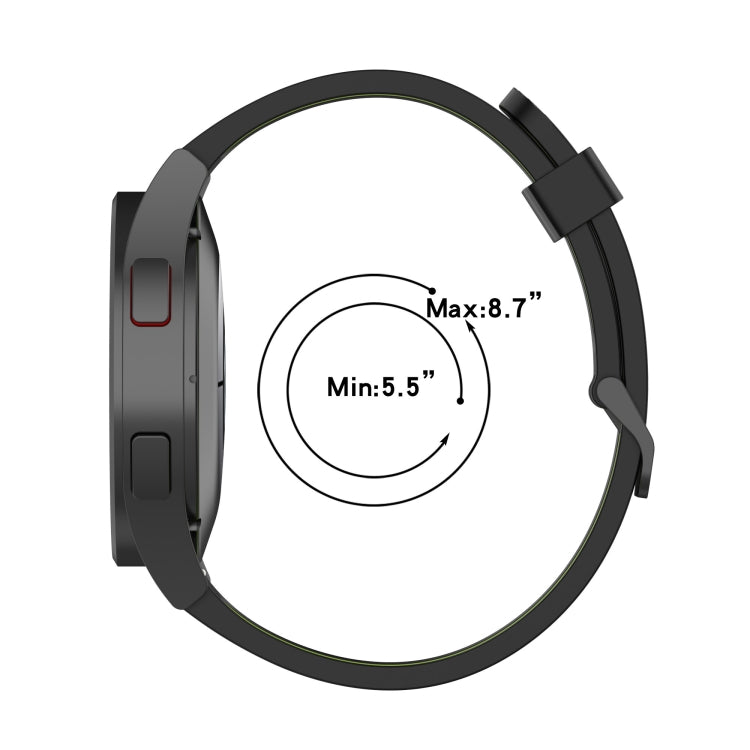 20mm Two-color Stripe Silicone Watch Band, For Samsung Galaxy Watch 5 40mm, For Samsung Galaxy Watch 5 44mm