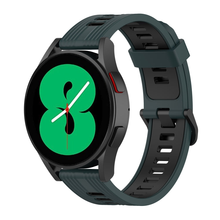20mm Two-color Stripe Silicone Watch Band, For Samsung Galaxy Watch 5 40mm, For Samsung Galaxy Watch 5 44mm