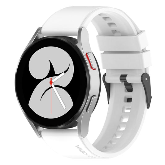 20mm Black Buckle Step Silicone Watch Band, For Samsung Galaxy Watch 5 40mm, For Samsung Galaxy Watch 5 44mm