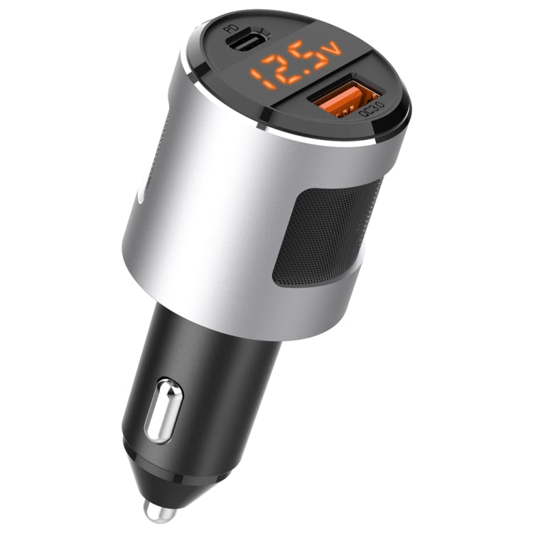 SC01 65W QC3.0 + PD Dual Ports Car Charger with Voltage Display, SC01 (Black), SC01 (Silver)