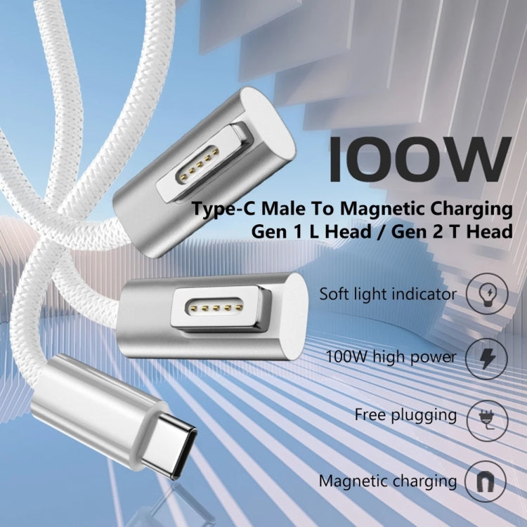 100W 5 Pin MagSafe 2 (T-shaped) to USB-C / Type-C PD Charging Cable, Cable Length: 1.8m, MagSafe 2 (T-shaped)