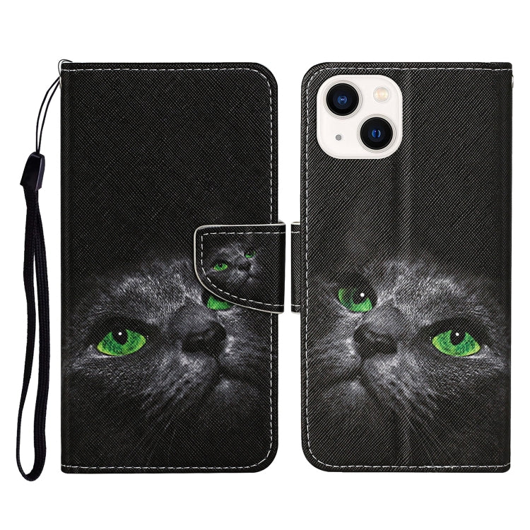 3D Colored Drawing Flip Leather Phone Case, For iPhone 14 Plus
