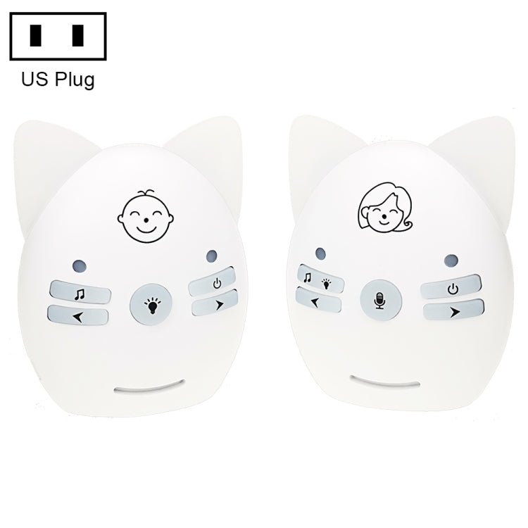 Wireless Audio Baby Monitor Support Voice Monitoring + Intercom + Night Light without Battery, US Plug, UK Plug, EU Plug, AU Plug