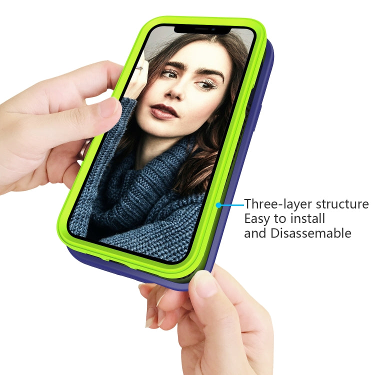 Wave Pattern 3 in 1 Silicone + PC Shockproof Phone Case, For iPhone 14, For iPhone 14 Plus, For iPhone 14 Pro