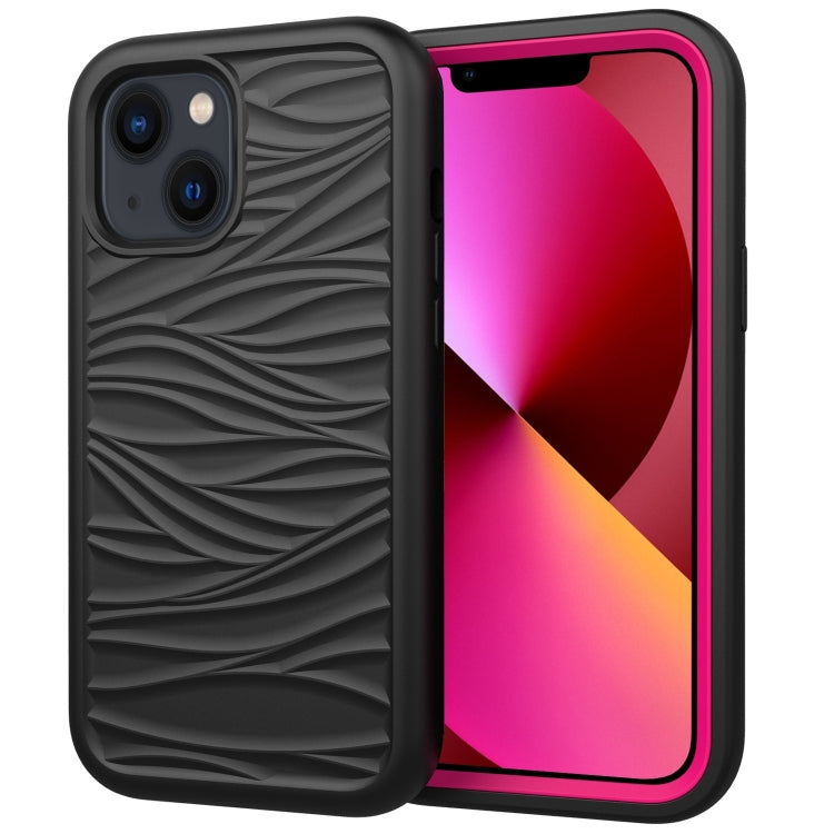 Wave Pattern 3 in 1 Silicone + PC Shockproof Phone Case, For iPhone 14, For iPhone 14 Plus, For iPhone 14 Pro