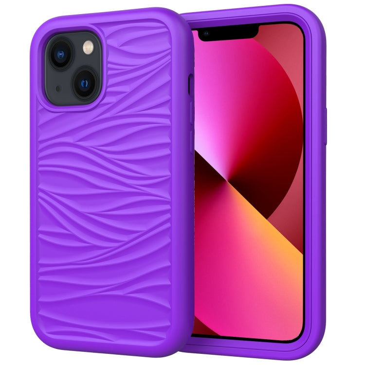 Wave Pattern 3 in 1 Silicone + PC Shockproof Phone Case, For iPhone 14, For iPhone 14 Plus, For iPhone 14 Pro