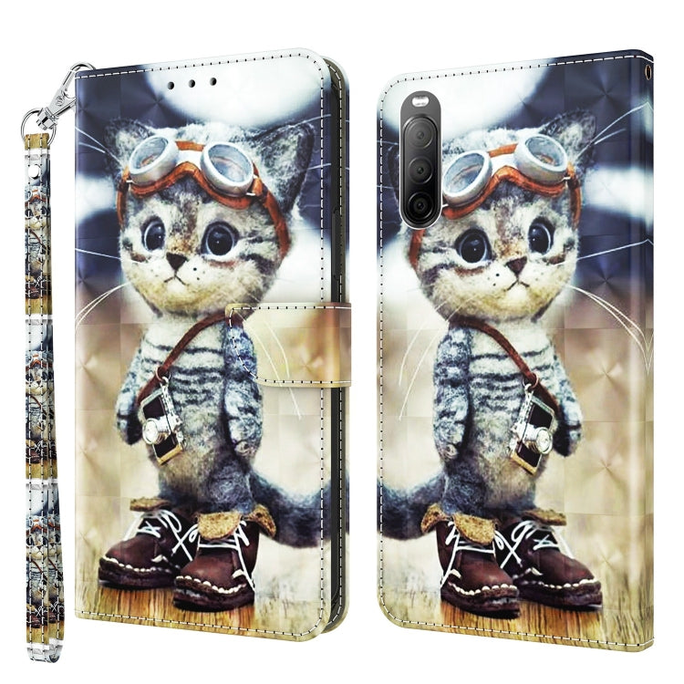 3D Painted Leather Phone Case, For Sony Xperia 5 II, For Sony Xperia 5 III, For Sony Xperia 10 II, For Sony Xperia 10 III