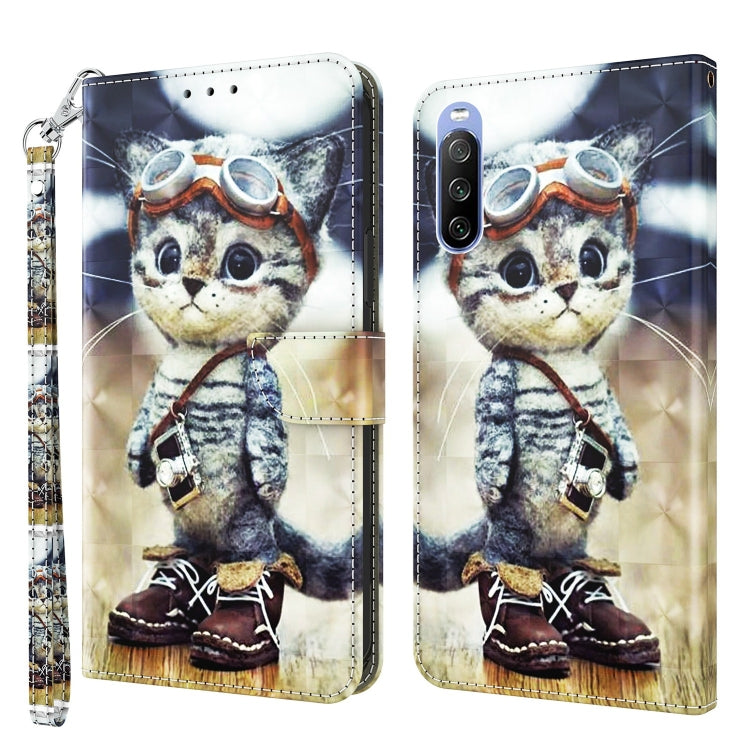 3D Painted Leather Phone Case, For Sony Xperia 5 II, For Sony Xperia 5 III, For Sony Xperia 10 II, For Sony Xperia 10 III