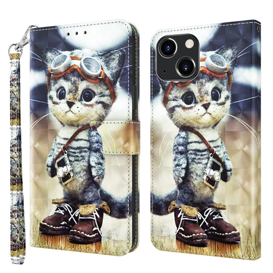 3D Painted Leather Phone Case, For iPhone 14, For iPhone 14 Plus, For iPhone 14 Pro