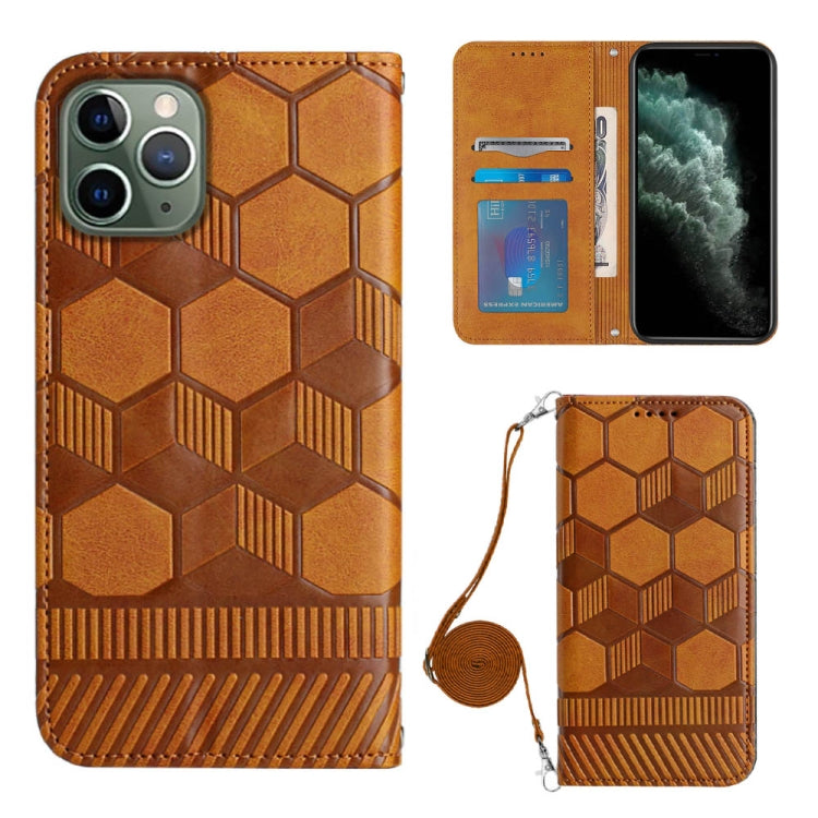 Crossbody Football Texture Magnetic PU Phone Case, For iPhone 11, For iPhone 11 Pro, For iPhone 11 Pro Max, For iPhone 12