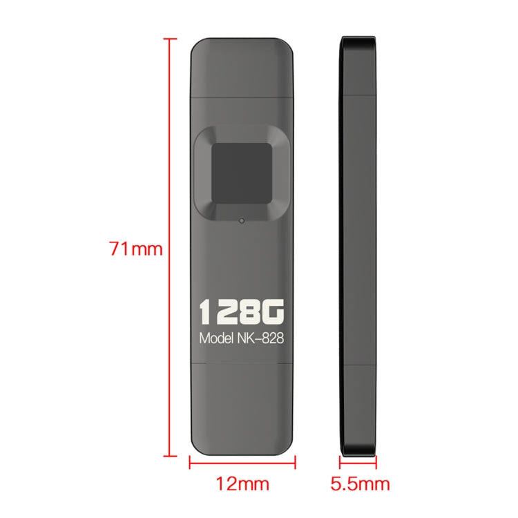 NK-828 8 Pin + Mirco USB 2 in 1 Zinc Alloy U Disk with Fingerprint Unlock, 64GB, 128GB, 256GB