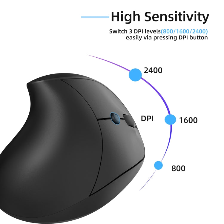 X10 2.4G Wireless Vertical Ergonomic Gaming Mouse, X10 (Black), X10 (Grey)