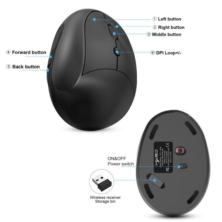 X10 2.4G Wireless Rechargeable Vertical Ergonomic Gaming Mouse, X10 Rechargeable (Black), X10 Rechargeable (Grey)