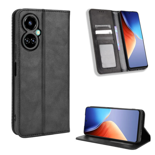 Magnetic Buckle Retro Texture Leather Phone Case, For Tecno Camon 19 Pro, For Tecno Camon 19, For Tecno Pova3, For Tecno Spark 9 Pro, For ASUS ROG Phone 6 / 6 Pro, For ASUS Zenfone 9, For Huawei nova Y90, For Cubot X50