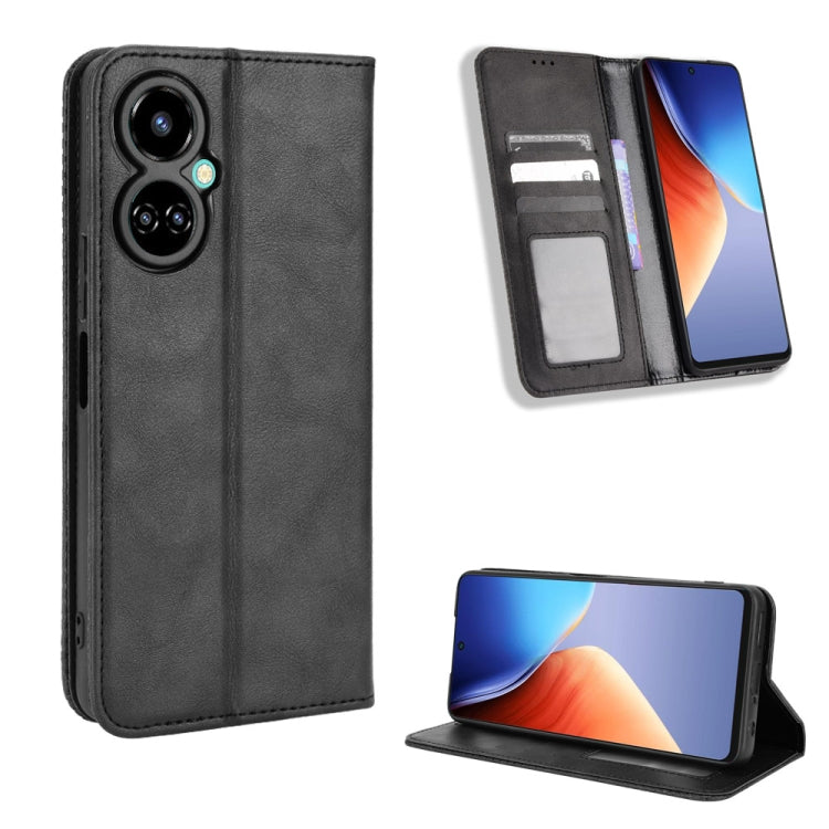 Magnetic Buckle Retro Texture Leather Phone Case, For Tecno Camon 19 Pro, For Tecno Camon 19, For Tecno Pova3, For Tecno Spark 9 Pro, For ASUS ROG Phone 6 / 6 Pro, For ASUS Zenfone 9, For Huawei nova Y90, For Cubot X50