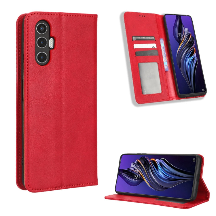 Magnetic Buckle Retro Texture Leather Phone Case, For Tecno Camon 19 Pro, For Tecno Camon 19, For Tecno Pova3, For Tecno Spark 9 Pro, For ASUS ROG Phone 6 / 6 Pro, For ASUS Zenfone 9, For Huawei nova Y90, For Cubot X50