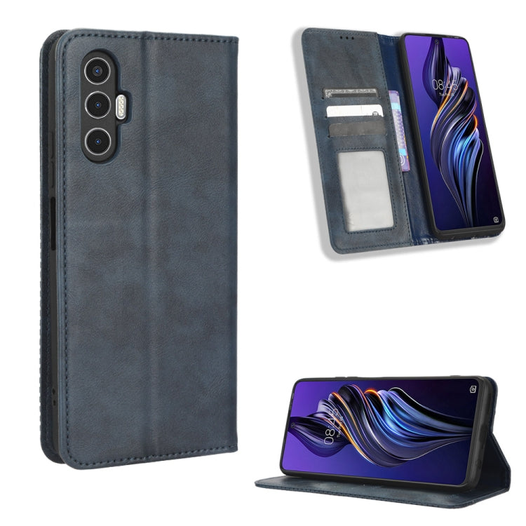 Magnetic Buckle Retro Texture Leather Phone Case, For Tecno Camon 19 Pro, For Tecno Camon 19, For Tecno Pova3, For Tecno Spark 9 Pro, For ASUS ROG Phone 6 / 6 Pro, For ASUS Zenfone 9, For Huawei nova Y90, For Cubot X50