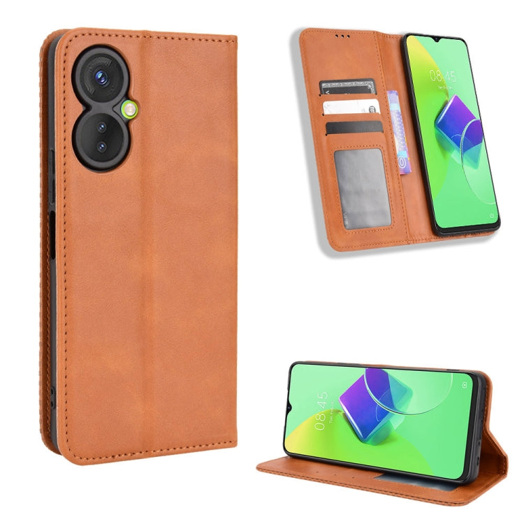 Magnetic Buckle Retro Texture Leather Phone Case, For Tecno Camon 19 Pro, For Tecno Camon 19, For Tecno Pova3, For Tecno Spark 9 Pro, For ASUS ROG Phone 6 / 6 Pro, For ASUS Zenfone 9, For Huawei nova Y90, For Cubot X50