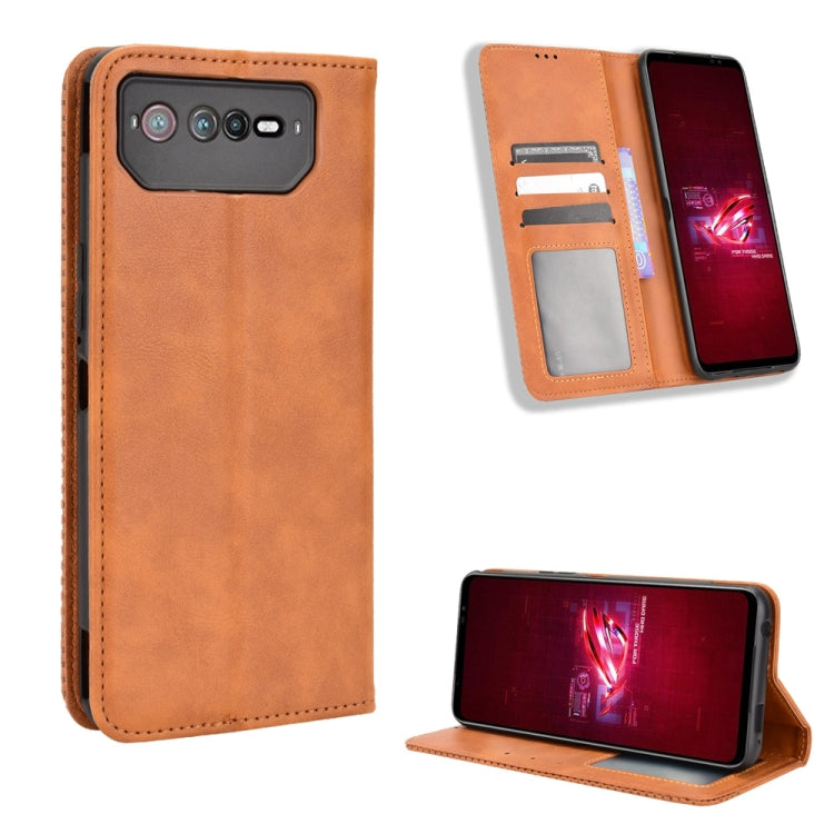 Magnetic Buckle Retro Texture Leather Phone Case, For Tecno Camon 19 Pro, For Tecno Camon 19, For Tecno Pova3, For Tecno Spark 9 Pro, For ASUS ROG Phone 6 / 6 Pro, For ASUS Zenfone 9, For Huawei nova Y90, For Cubot X50