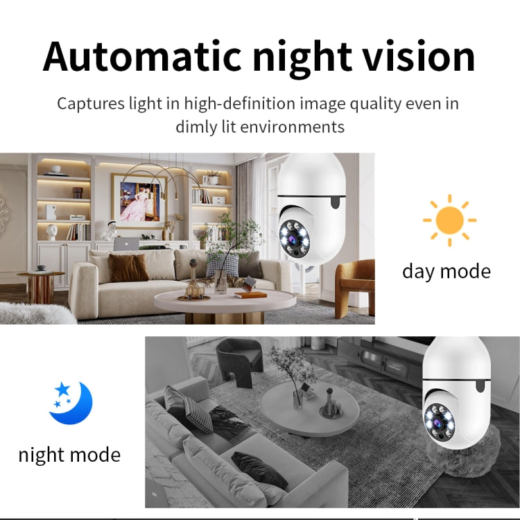 A6 2MP HD Light Bulb WiFi Camera Support Motion Detection/Two-way Audio/Night Vision/TF Card, Without Memory Card