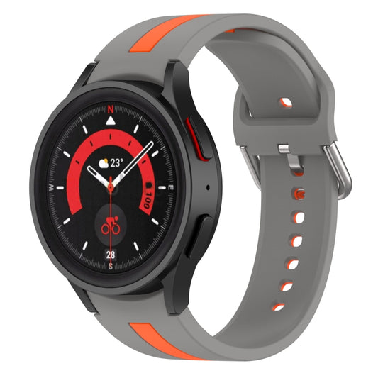 Two-color Stripe Silicone Watch Band, For Samsung Galaxy Watch5 / Watch5 Pro