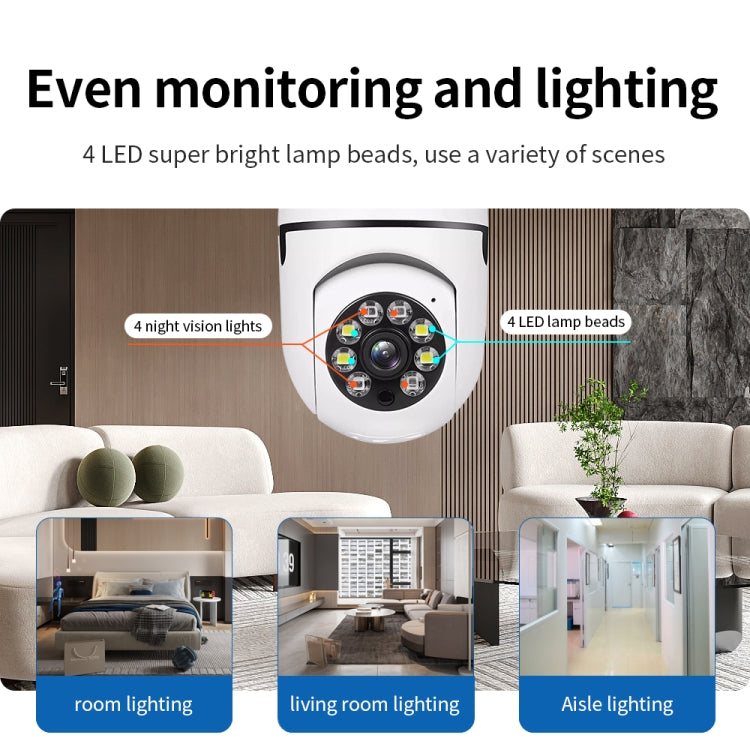 A6 2MP HD Light Bulb WiFi Camera Support Motion Detection/Two-way Audio/Night Vision/TF Card, With 16G Memory Card