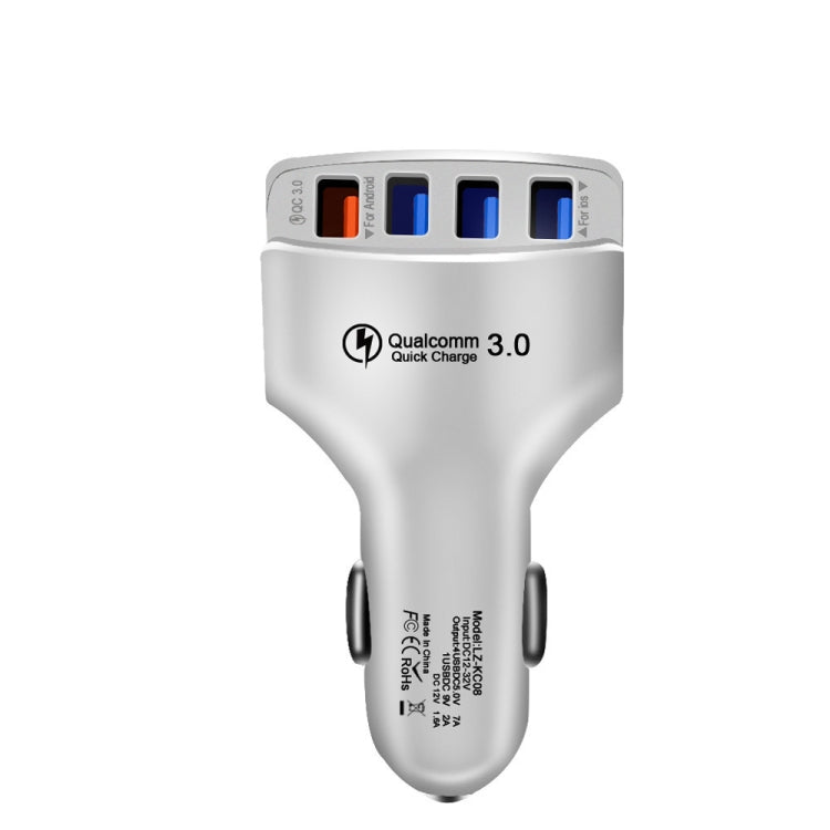 KC08 4 in 1 Cigarette Lighter Conversion Plug Multi-function USB Car Fast Charger, KC08 (Black), KC08 (White)