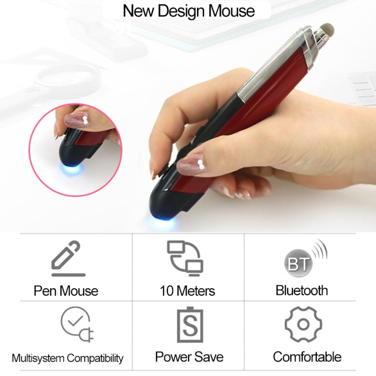 PR-08 Multifunctional Wireless Bluetooth Pen Mouse Capacitive Pen Mouse, 4-keys(White), 4-keys(Blue), 4-keys(Grey), 4-keys(Red), 4-keys(Black)